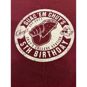 Jerzees Chuy's X Texas A&M maroon and white tee  LG